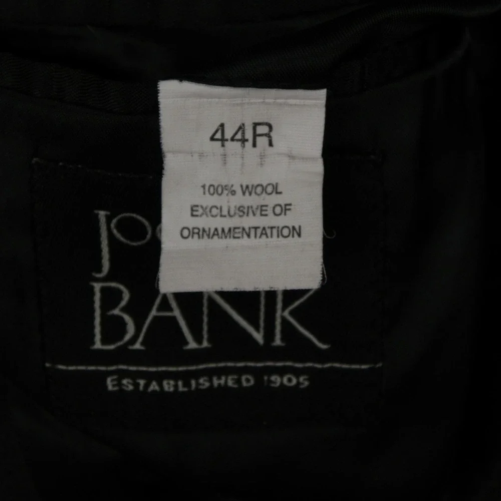 Jos A Bank Blazer Mens 44R Wool 2-Button Suit Jacket Coat Formal Gray Striped